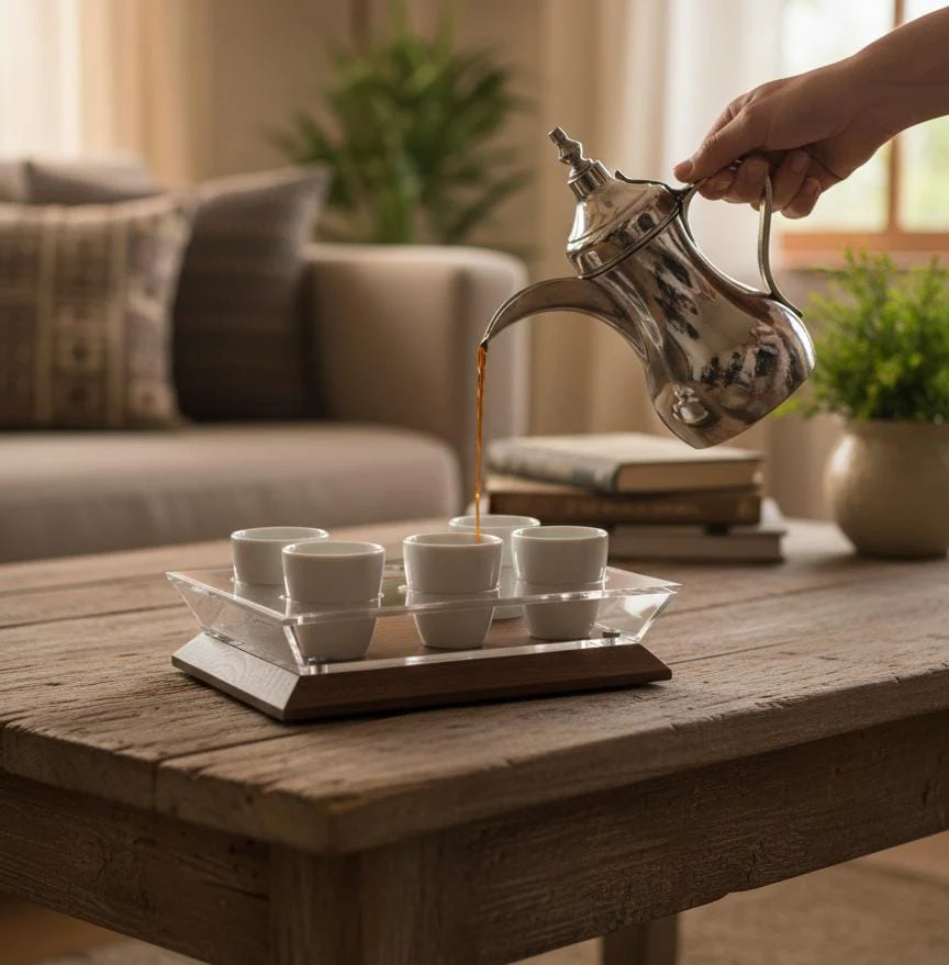 Mayflower Wooden Cawa Cup Display Holder for 6 Cups with Acrylic Frame – 24×18 cm - Image 2