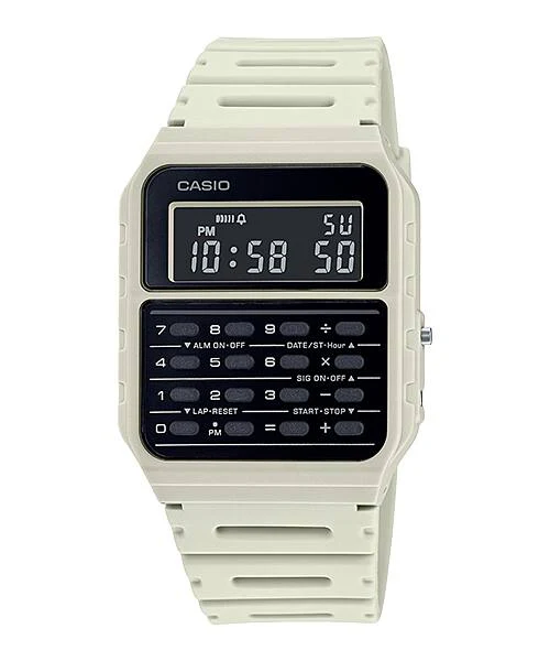Casio White Calculator Watch CA53WF-8B, 8-Digit Calculator