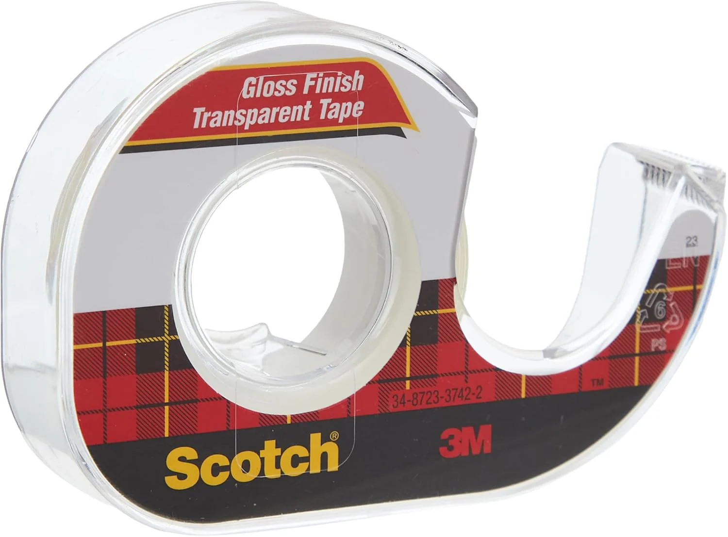 Scotch Transparent Tape on a Dispenser 1/2 x 450 in (12mm x 11.43m), 1 roll/dispenser | Clear Tape | Strong adhesive | Permanent | Wrapping, Sealing and Mending | Scotch Tape | Tape Dispenser - Image 3