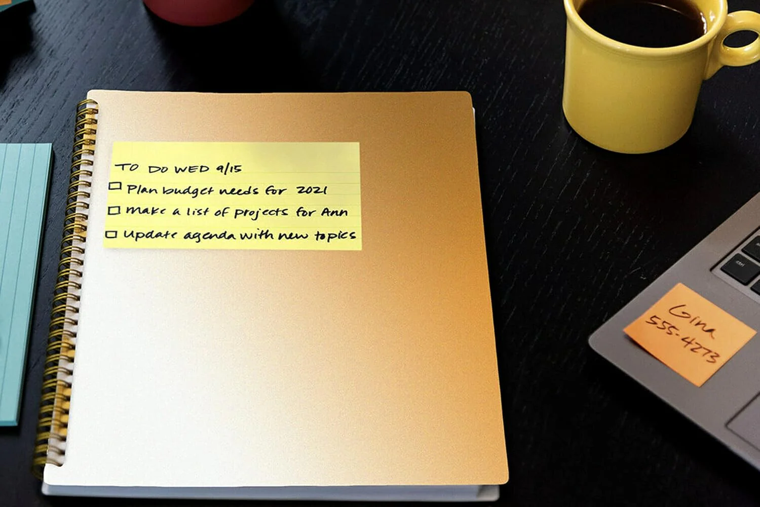 Post-it Notes Canary Yellow 655 3 x 5 in (76 x 127 mm), 100 sheets/pad | Yellow Color | Sticky Notes | For Note Taking, To Do Lists and Reminders | Clean Removal | No damage | Recyclable - Image 2