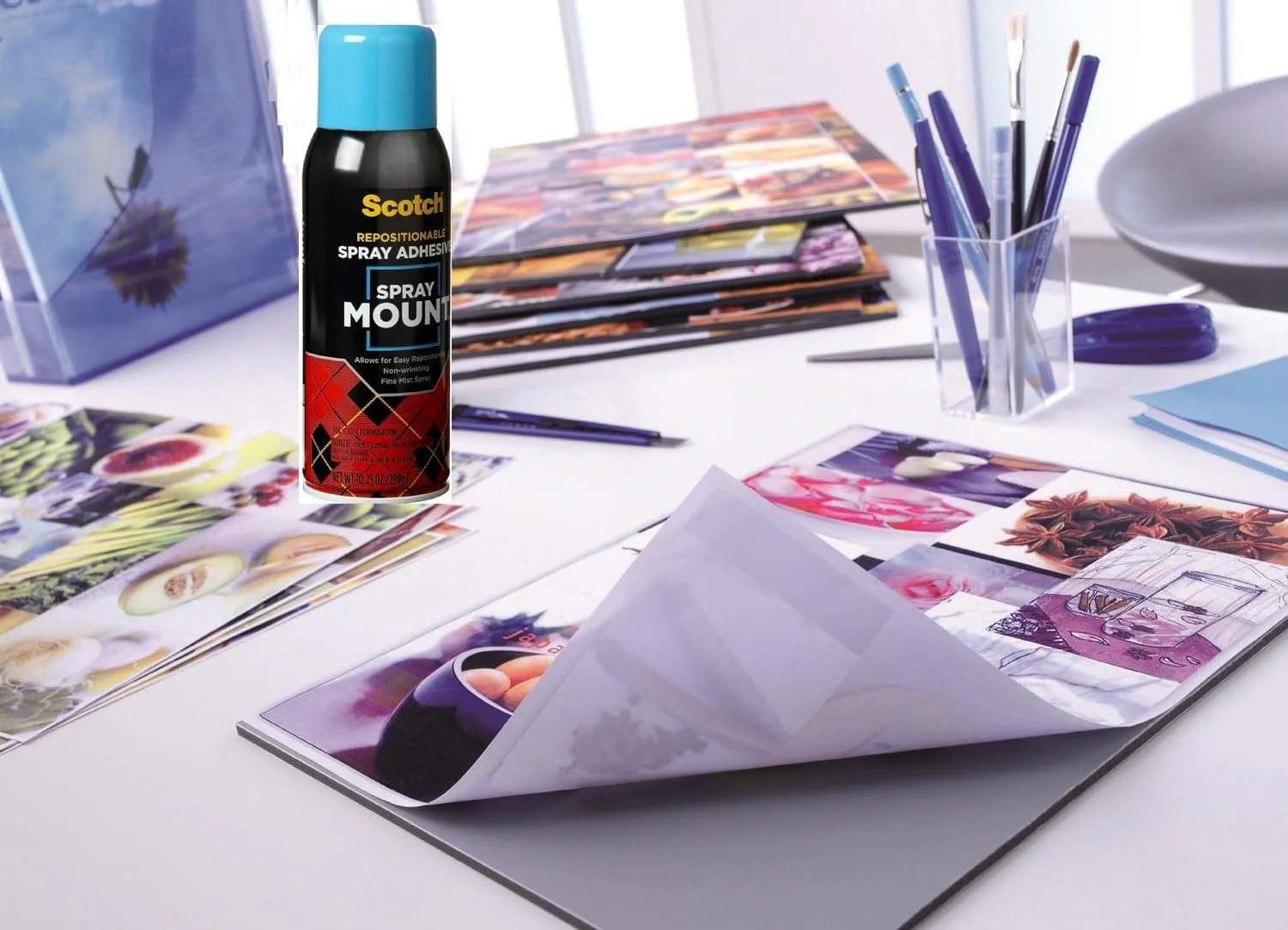 Scotch Spray Mount Adhesive 10.3oz (305gr.) Transparent color, 1 bottle/pack | Permanent Spray Adhesive | Ideal for mock-ups, Presentations, Display Boards | Artist's Adhesive | Glue | Super Glue - Image 2