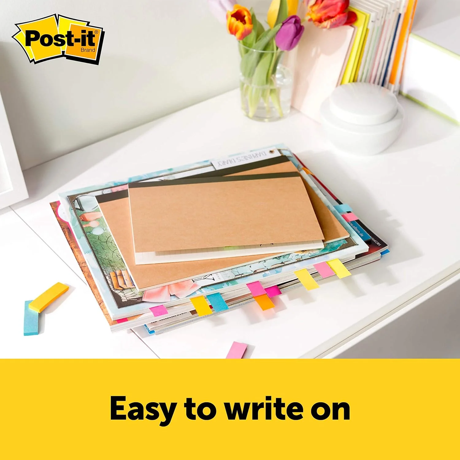 Post-it Page Markers 0.5 x 1.75 in (12.7 x 44.4 mm) Assorted colors, 5 colors/pack | Mark, Highlight, Color Code | No damage | Page Markers | Book Tabs | Small Sticky Notes - Image 2
