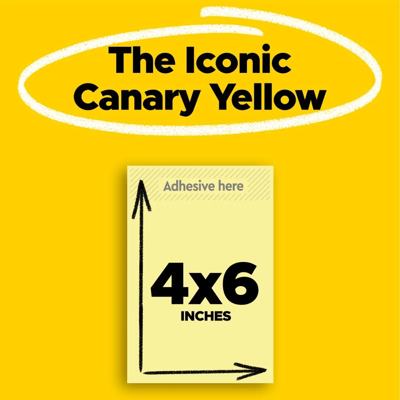 Post-it Notes Canary Yellow 659 4 x 6 inch (101 x 152 mm), 1 pads/pack | Yellow Color | Sticky Notes | For Note Taking, To Do Lists and Reminders | Clean Removal | Recyclable | 100 sheets/pad - Image 3