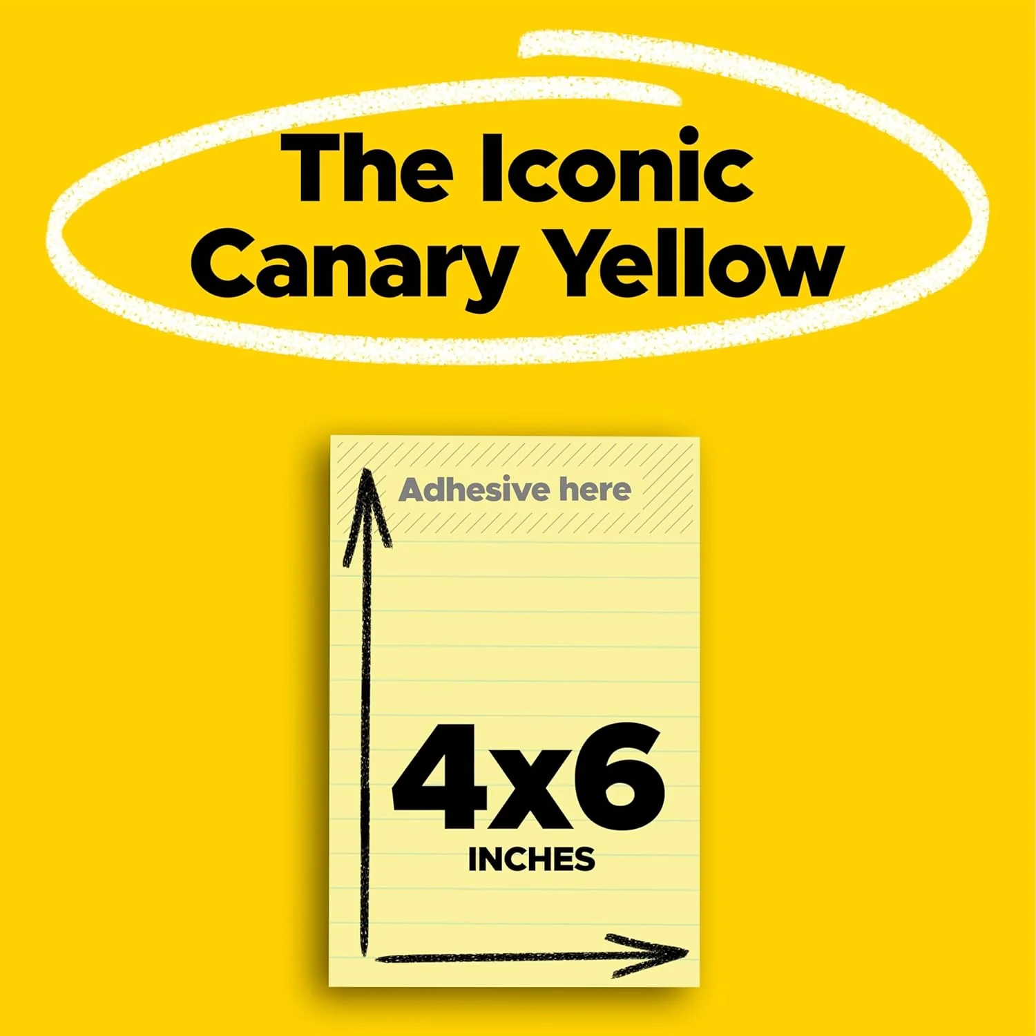 Post-it Notes Canary Yellow Lined 660 4 x 6 inch (101 x 152 mm), 100 sheets/pad | Yellow Color | Sticky Notes | For Note Taking, To Do Lists and Reminders | Clean Removal | No damage | Recyclable - Image 2