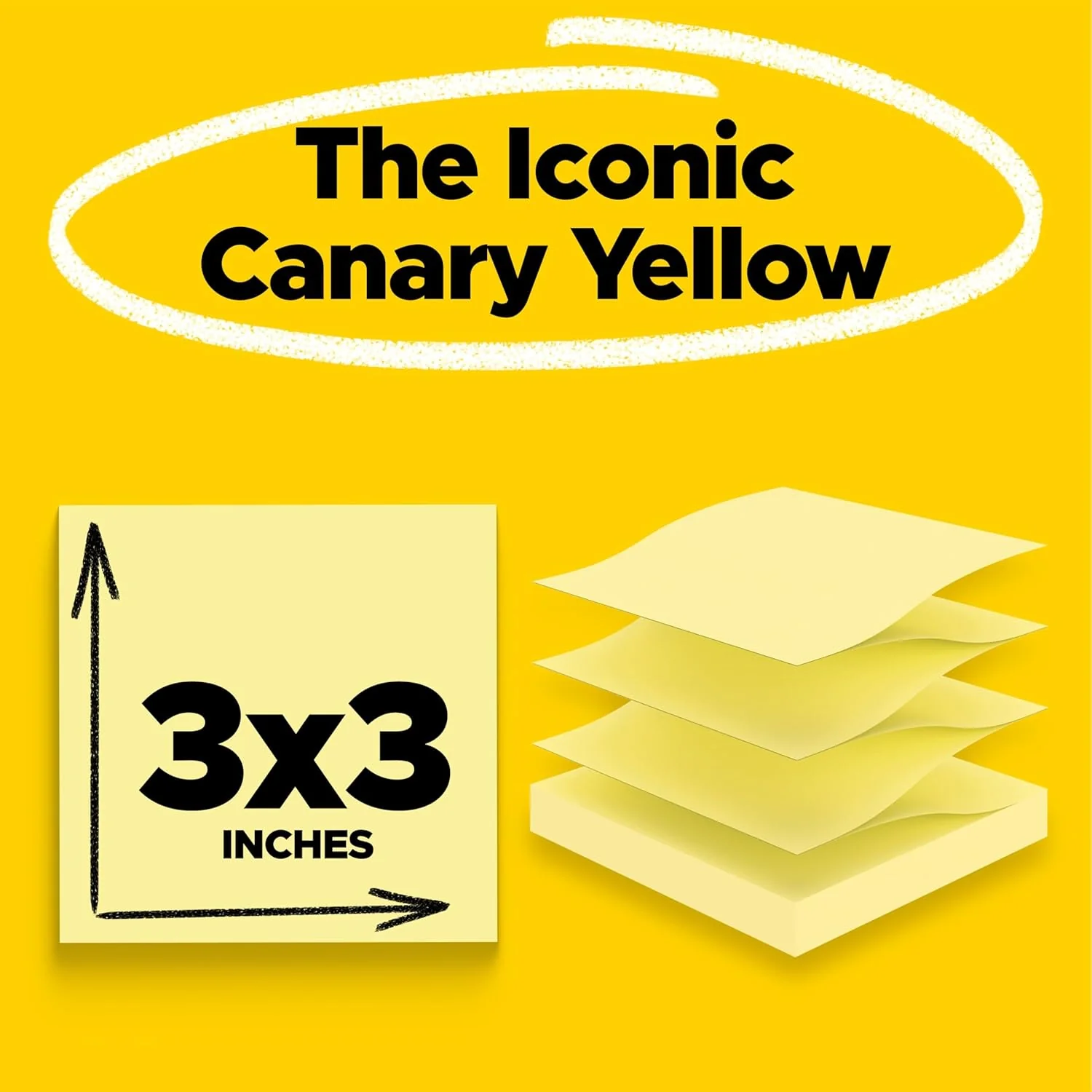 Post-it Pop-up Notes, 3 in x 3 in, 1 Pad, America's #1 Favorite Sticky Notes, Canary Yellow, Clean Removal, Recyclable (R330-YW) - Image 2