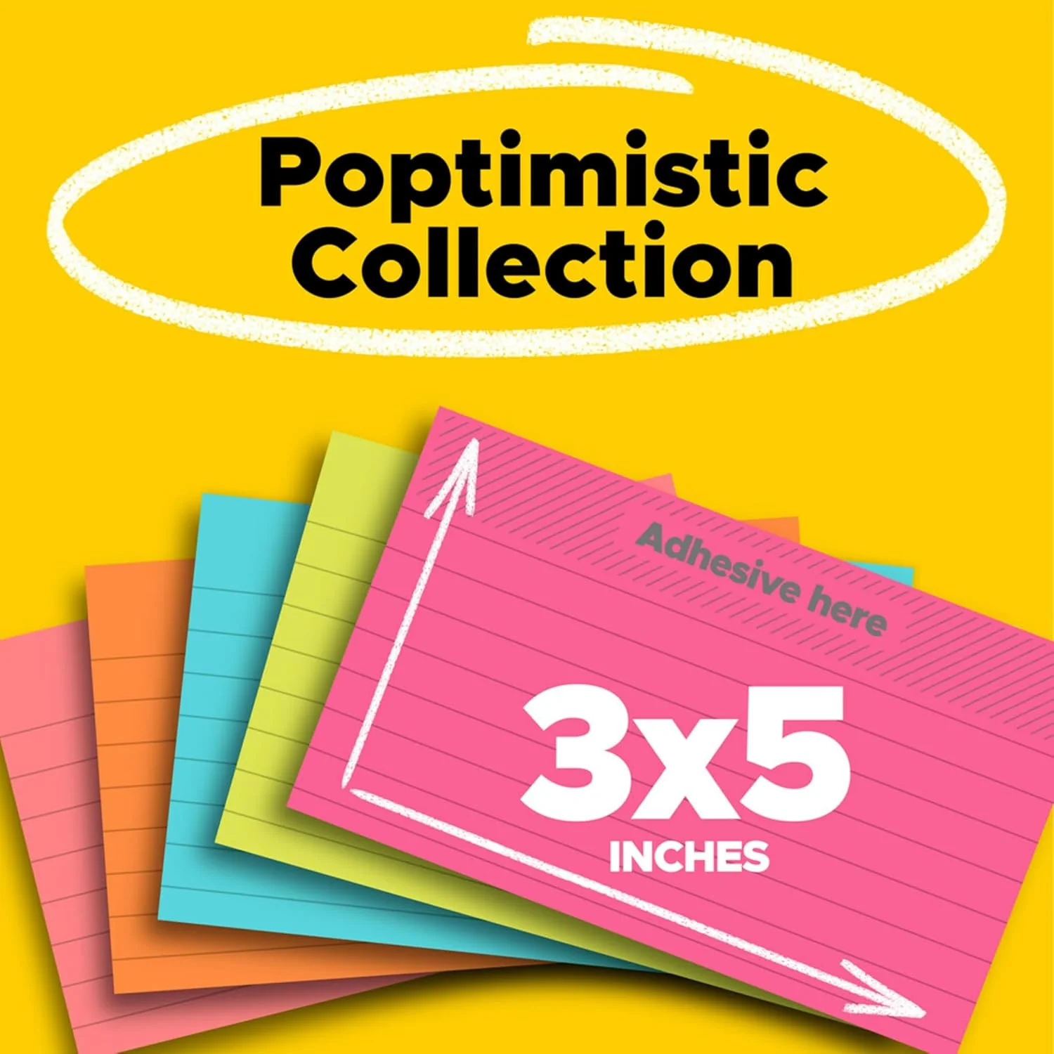 Post-it Notes Neon Colors 655-5PK 3 x 5 in (76 x 127 mm), 5pads/pack | Assorted Colors | Sticky Notes | For Note Taking, To Do Lists and Reminders | Clean Removal | Recyclable | 100 sheets/pad - Image 2