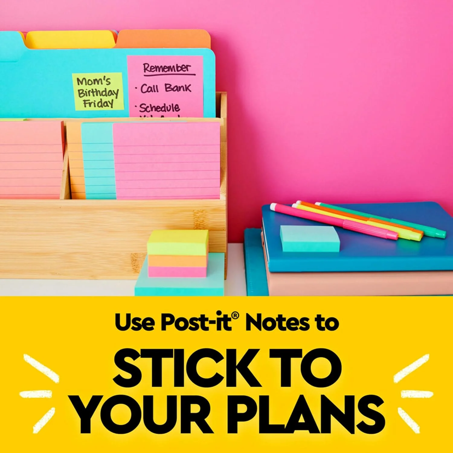 Post-it Notes Neon Colors 655-5PK 3 x 5 in (76 x 127 mm), 5pads/pack | Assorted Colors | Sticky Notes | For Note Taking, To Do Lists and Reminders | Clean Removal | Recyclable | 100 sheets/pad - Image 4
