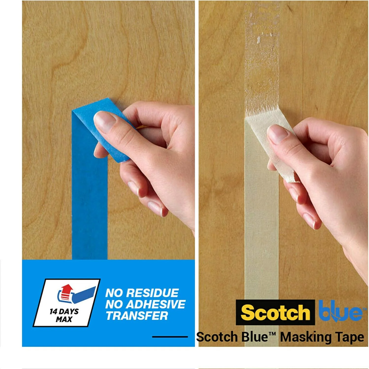 Scotch Blue Premium Masking Tape 48mm x 41m, 1 roll/pack | Blue color | Masking and Protection | High adhesion | Multi-Surface | For walls, ceiling, metal, wood | Easy to Remove with no residue - Image 3