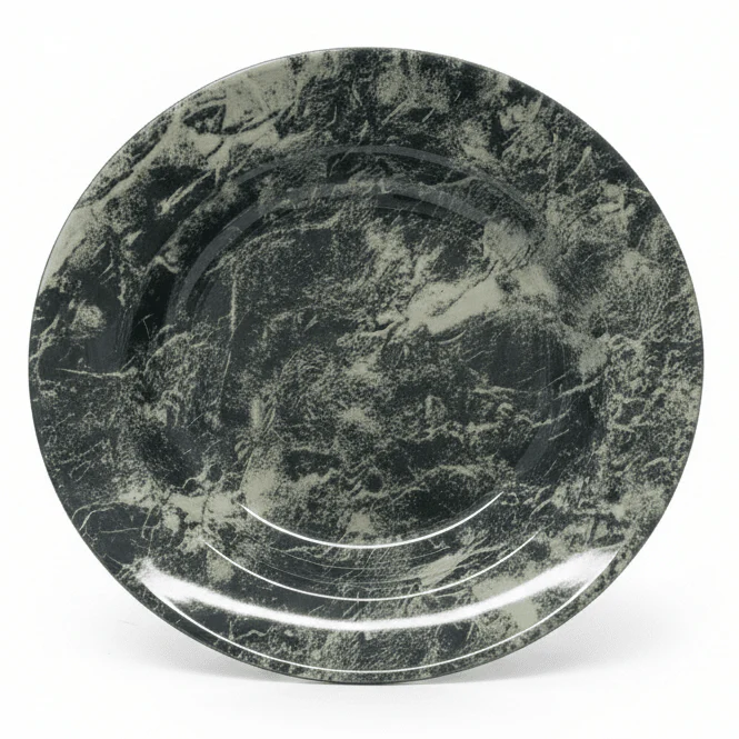 4Ever Melamine Brown Cream Crackle Design Soup Plate Deep Serving Dish for Soups, Curries and Pasta – 9 Inch