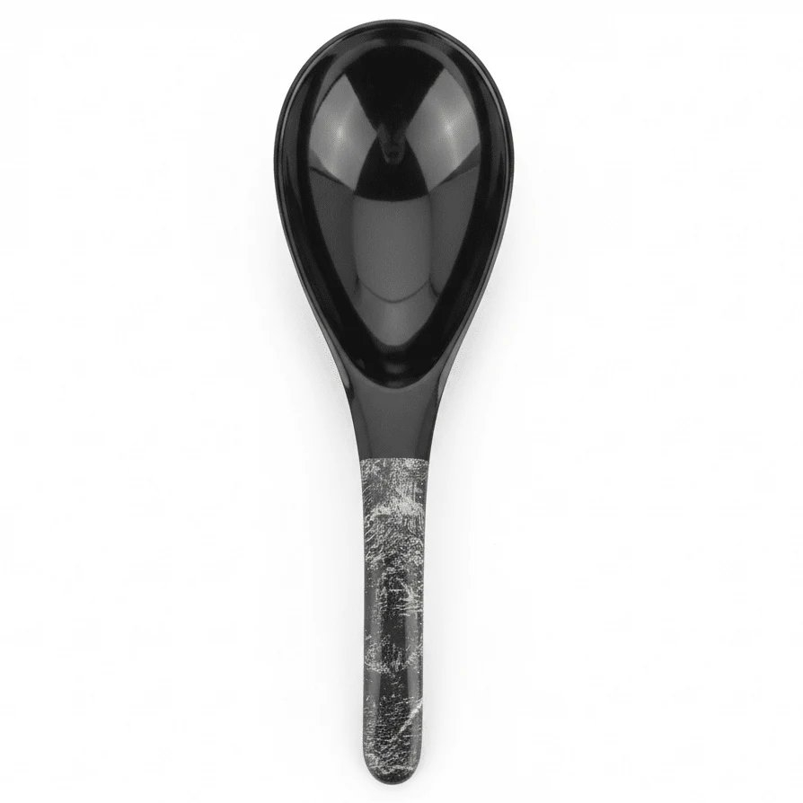 4Ever Melamine Extra Long Brown Crackle Serving Spoon Heavy Duty Serving Utensil for Buffets and Catering – 21 Inch