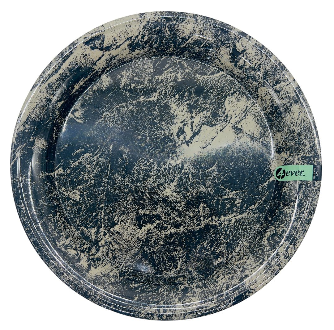 4ever Melamine Round Tray 40cm, Marble Patterned Design
