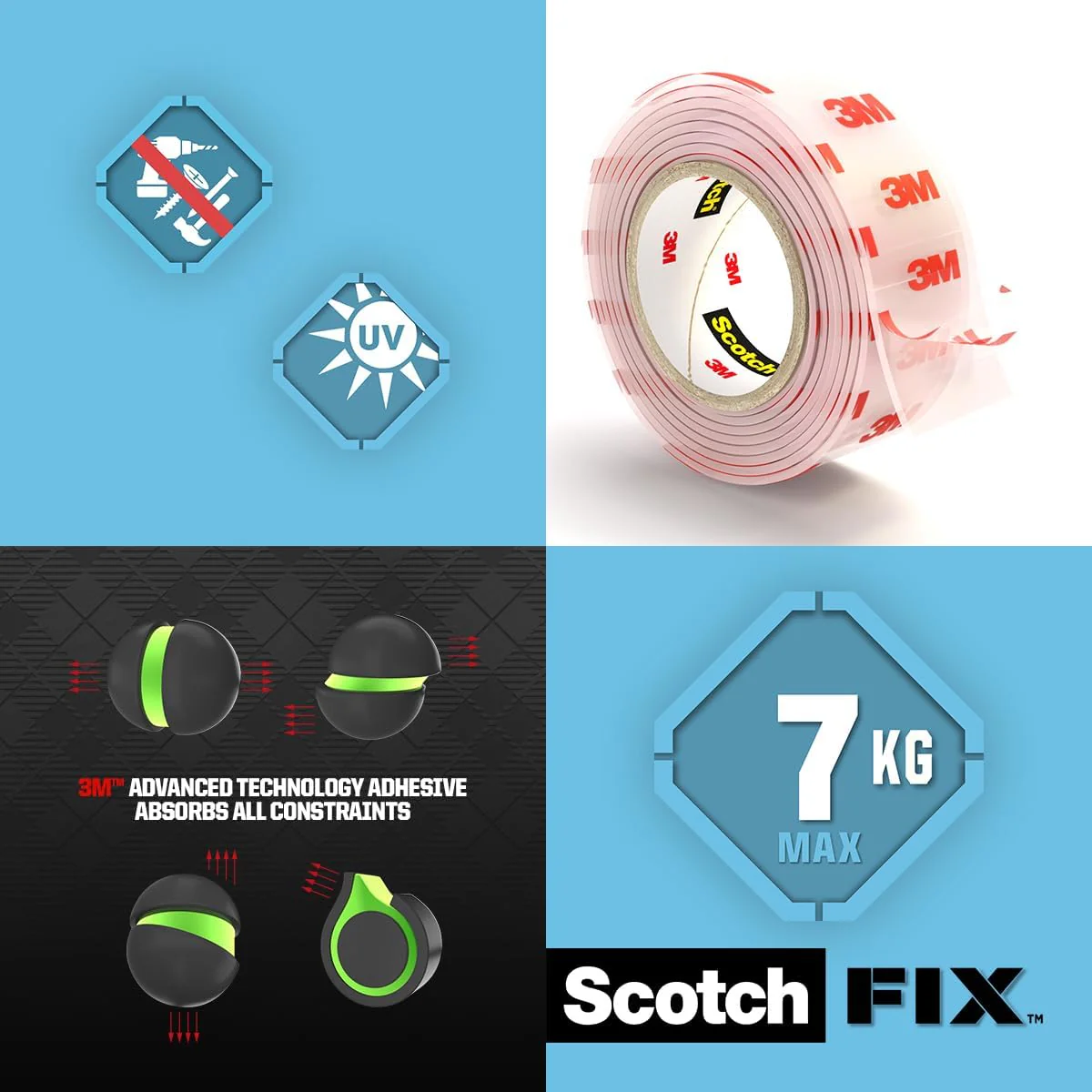 Scotch-Fix™ Clear Double-Sided Mounting Tape 410H-CLR-EU, 25mmx1.5m, 24 RL/CV - Image 3