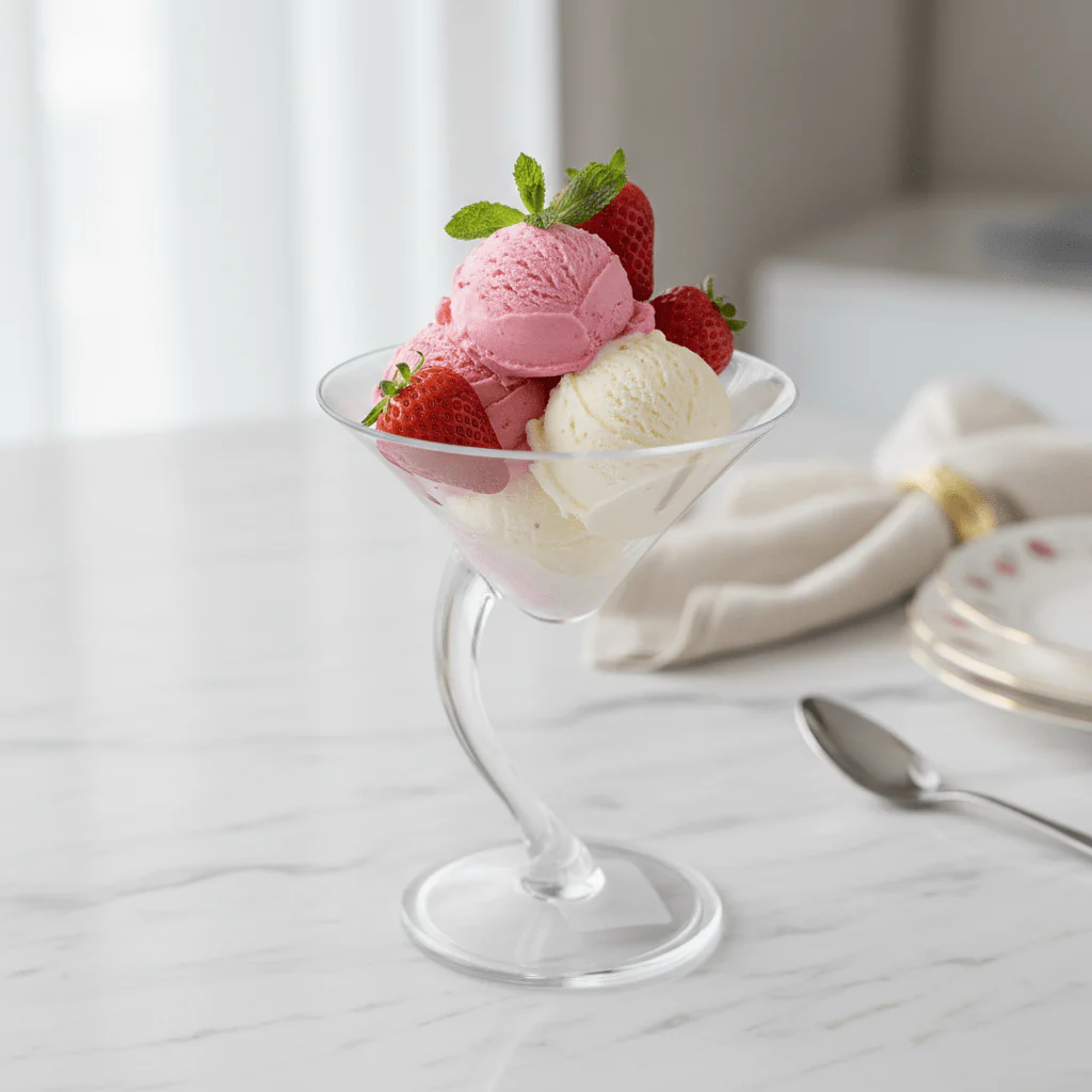 Acrylic Footed Ice Cream Glass — 150ml | Crystal Clear Dessert Coupe - Image 2