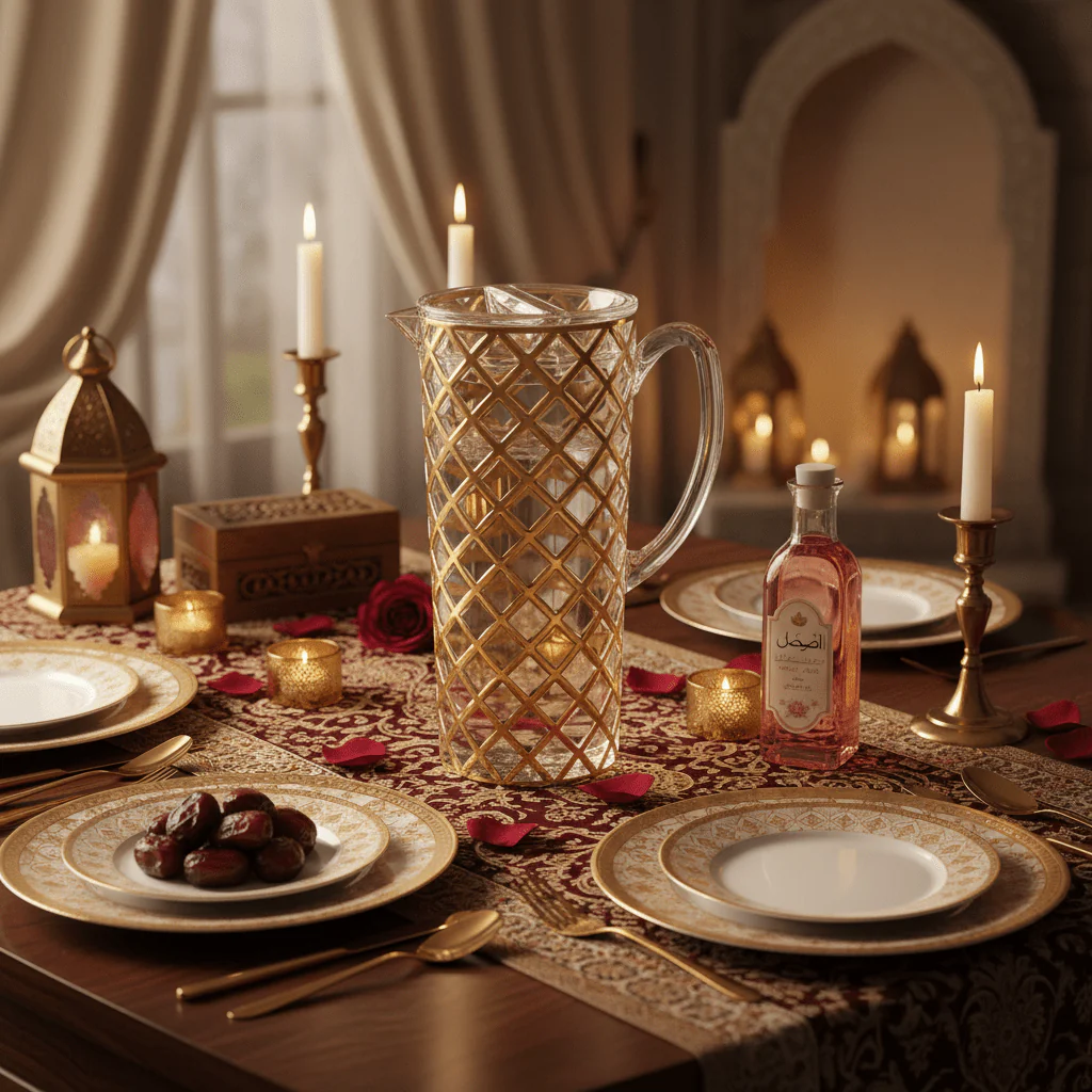 Golden Diamond Acrylic Jug — 1.5 Litre | Elegant Lattice Design - Image 3