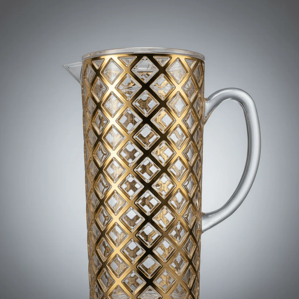 Golden Diamond Acrylic Jug — 1.5 Litre | Elegant Lattice Design - Image 4