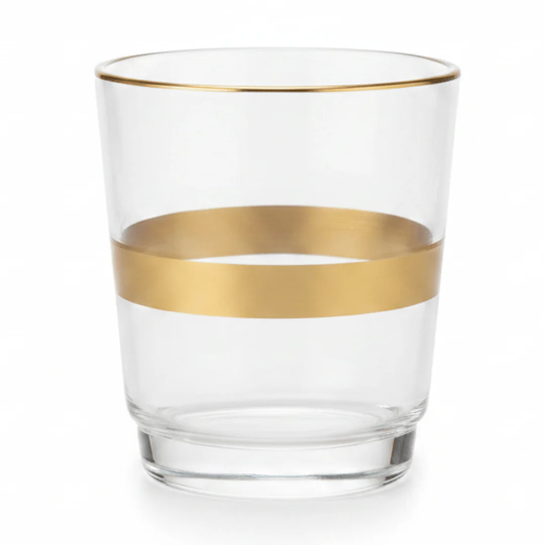 Acrylic Tumbler with Gold Band — 300ml | Premium Drinkware