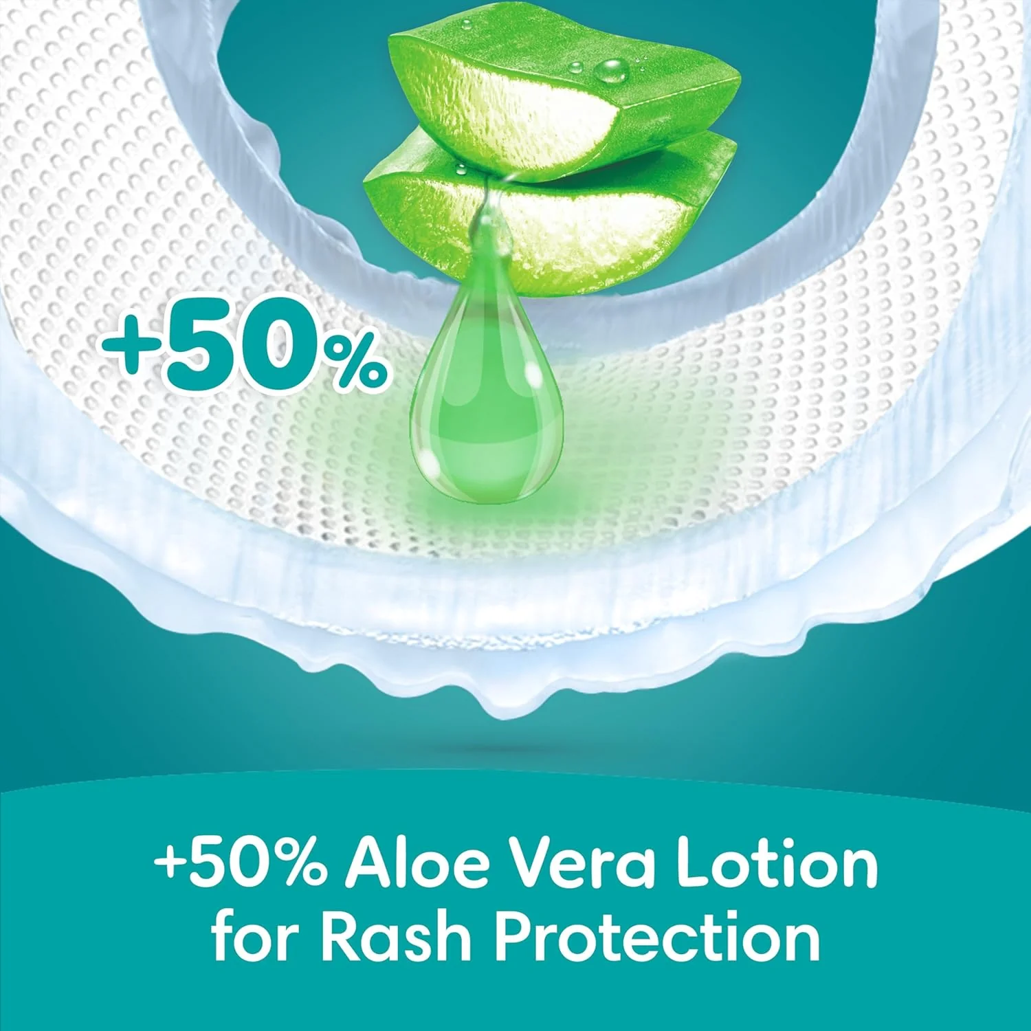 Pampers Rash Protection Taped Diapers, Size 2, 3-8kg, +50% Aloe Vera Lotion for Rash Protection, 3x Fortified Layers for Leakage Protection, Carry Pack, 23 Count - Image 6