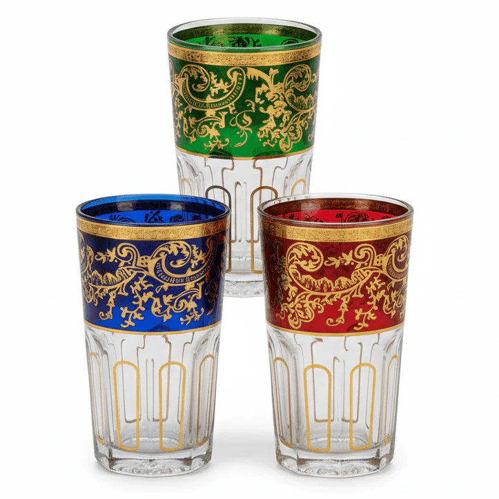 AFCO Moroccan Inspired Glass Tumbler Set of Three Pieces with 170 ml