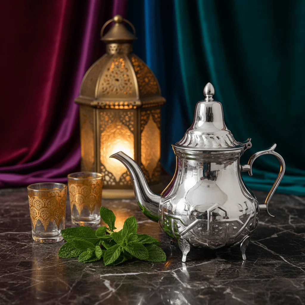 Afco Moroccan Stainless Steel Tea Pot 1.2L | Ornate Silver | Traditional Arabic Design - Image 2