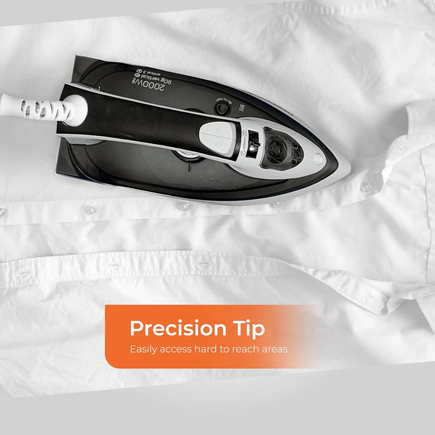 Geepas GSI7788 Ceramic Steam Iron 2000W- Temperature Control for Wet/Dry Crease Free Ironing | Steam Function & Self Cleaning Function - Image 3