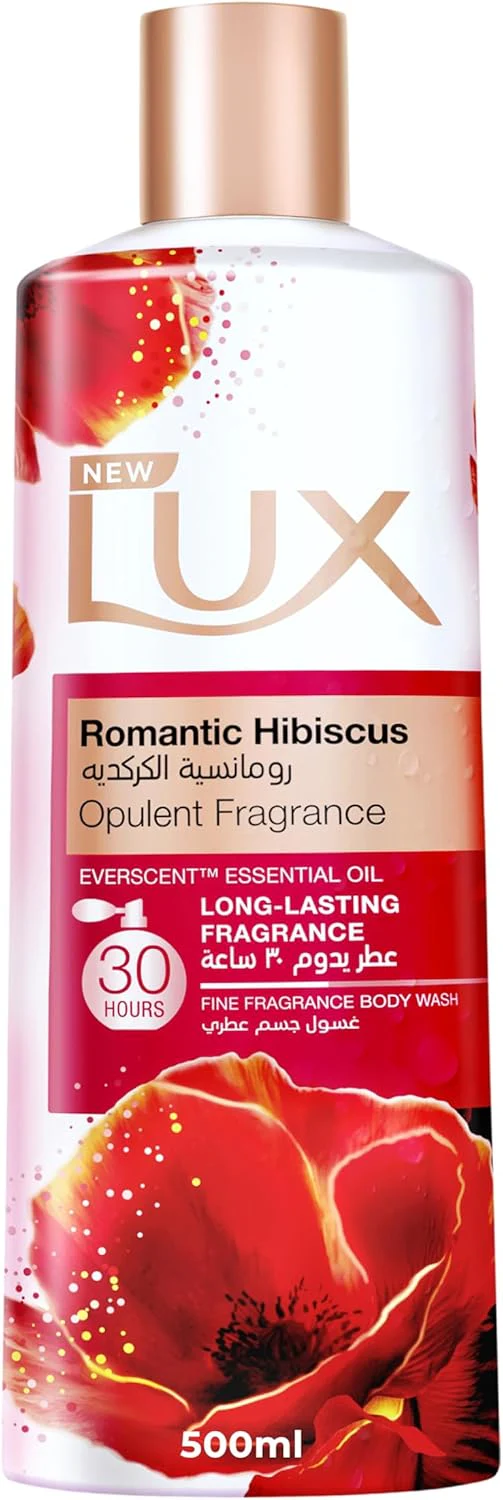 LUX Opulent Fragrance Body Wash, Romantic Hibiscus, 30H Long-Lasting Scent, with Everscent Essential Oil, 500ml - Image 2