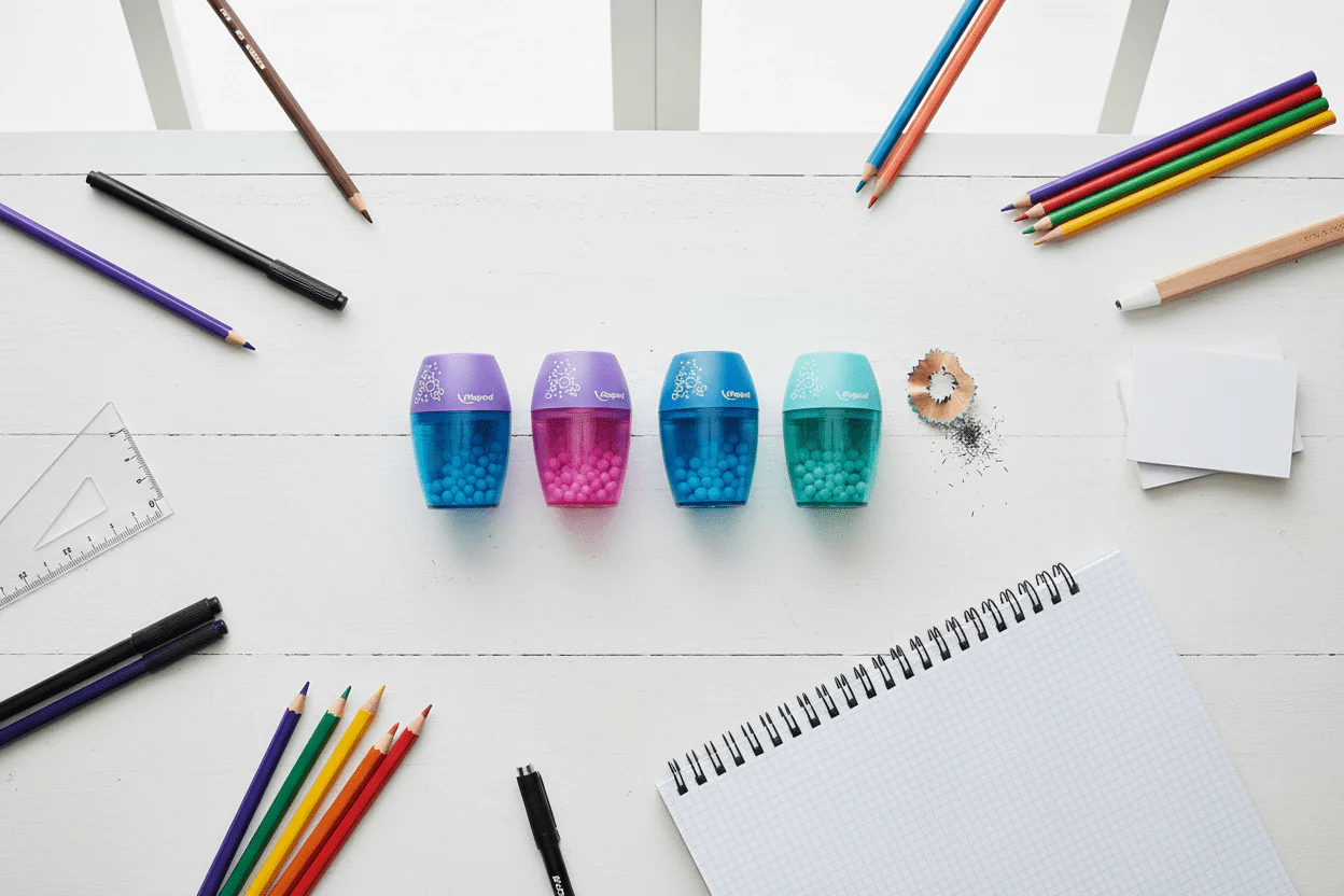 Maped Shaker Pencil Sharpener 1-Hole – 4 Pcs Assorted Colors - Image 2