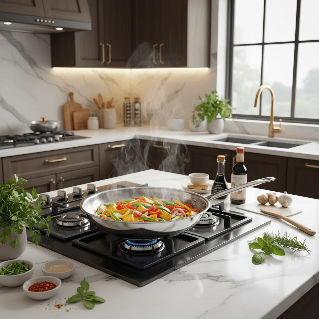 AHRUDH Stainless Steel Frying Pan-32CM - Image 2