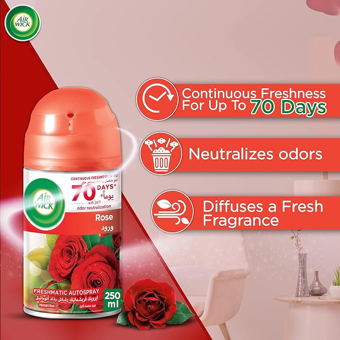 Air Wick Air Freshener Freshmatic Refill Rose, 250ml - Image 5