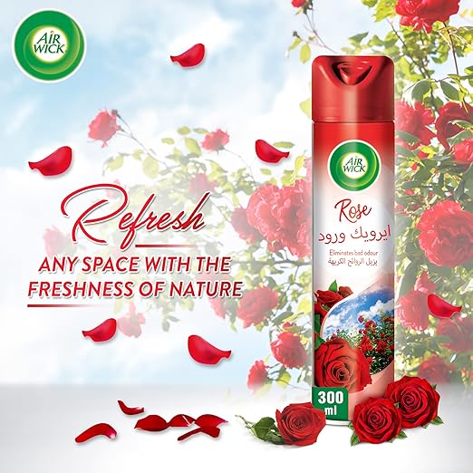 Air wick Freshener Aerosol Rose 300ml, Pack of 3 - Image 2