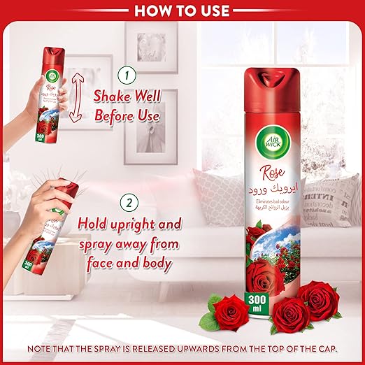 Air wick Freshener Aerosol Rose 300ml, Pack of 3 - Image 3