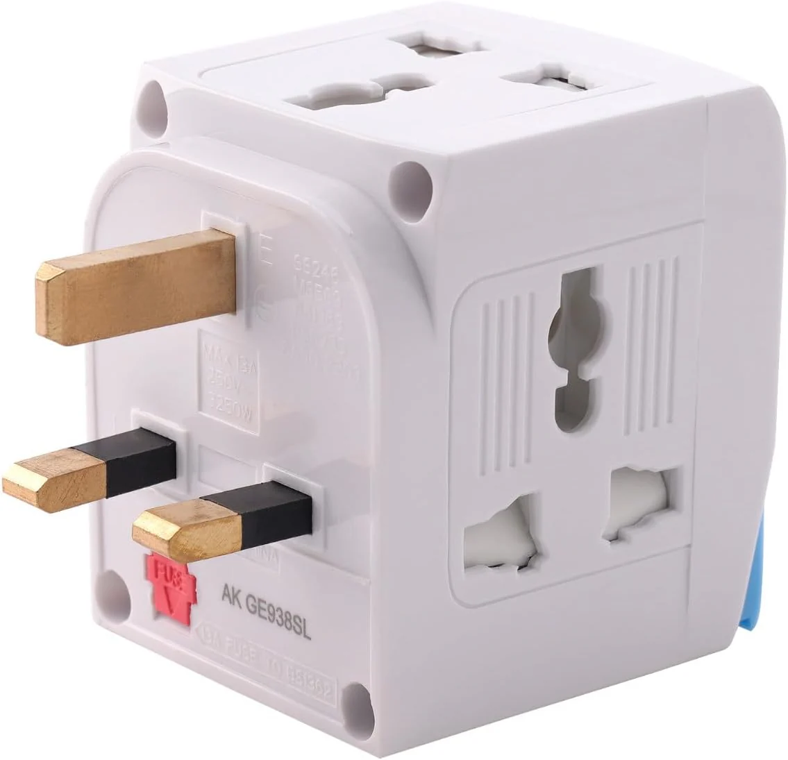 AK Kemco 3 Way Universal Multi Adapter Plug with switch AK-938sl - Image 3