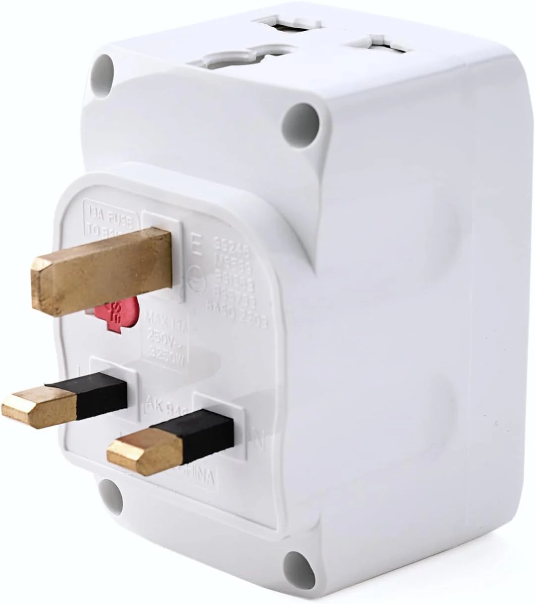 AK Kemco Wall Charger Multi Plug 3 Way Adapter-White - Image 2