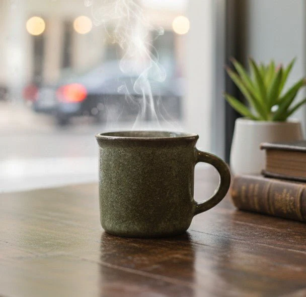 AKDC 100ml Celadon Ceramic Mug – Elegant Mini Cup for Tea, Coffee & Espresso