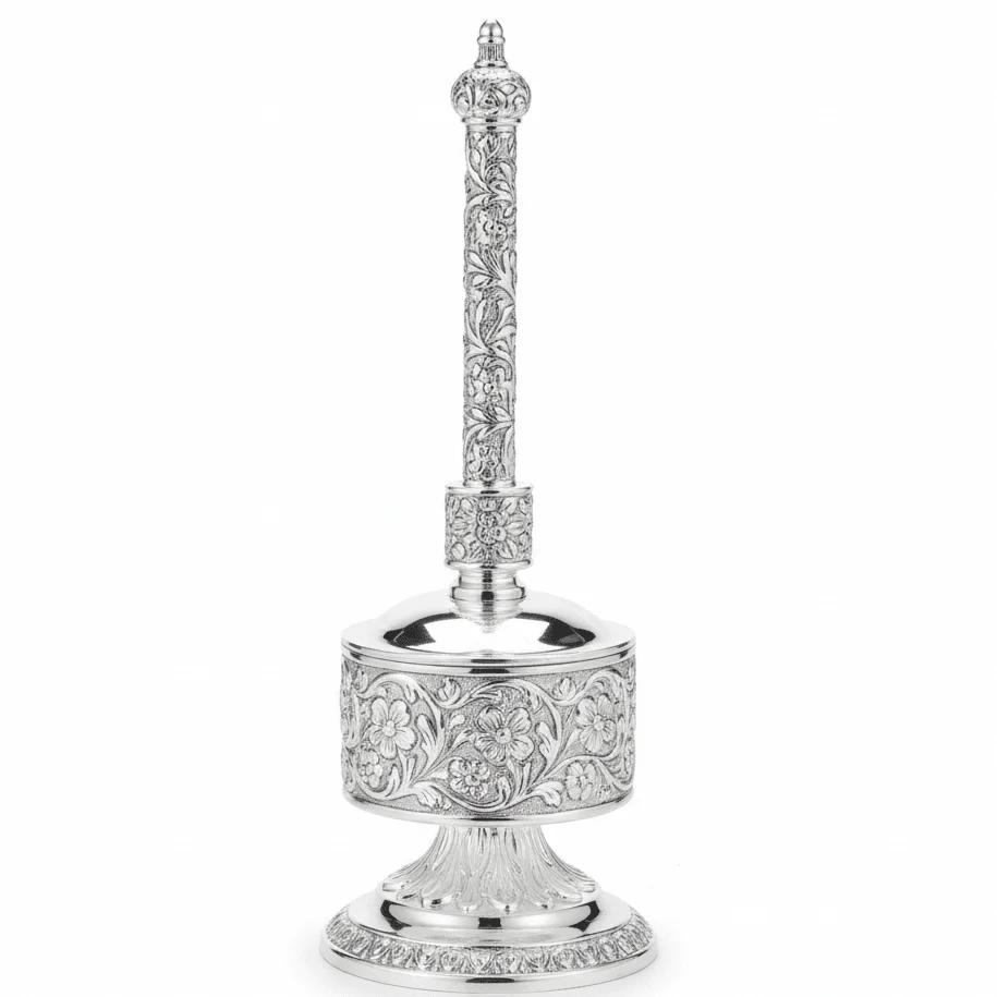 AKDC 100ml silver rose water bottle glass and metal luxury decorative container arabic gift item