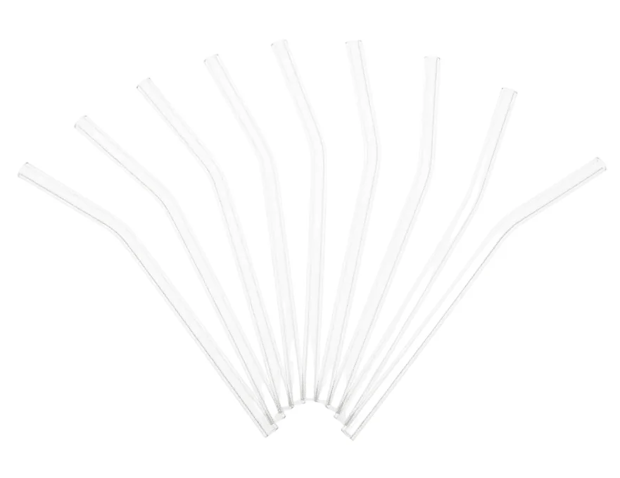 AKDC 10pc Glass Straw 8mm, Clear & Transparrent