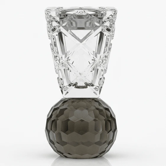 AKDC 12cm Black Crystal Incense Burner for Aromatherapy, Stress Relief, Meditation, and Modern Home Decoration