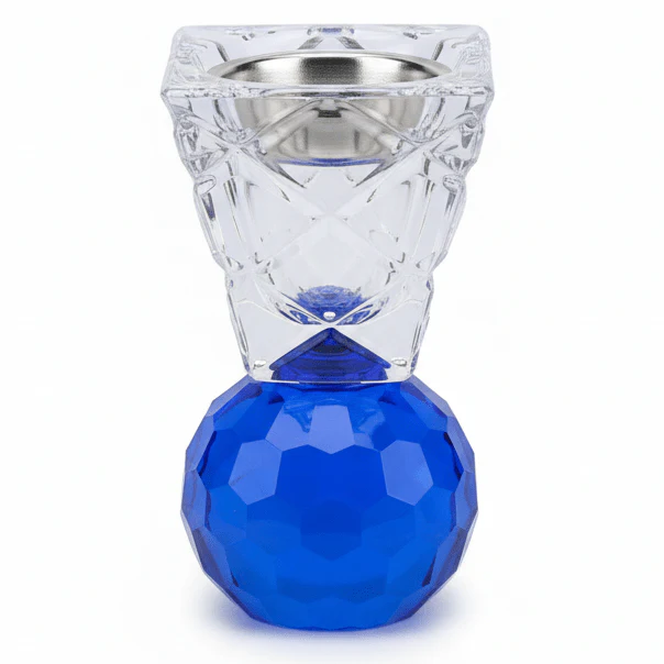 AKDC 12cm Blue Crystal Incense Burner for Aromatherapy, Meditation, Relaxation, and Elegant Home Fragrance Décor