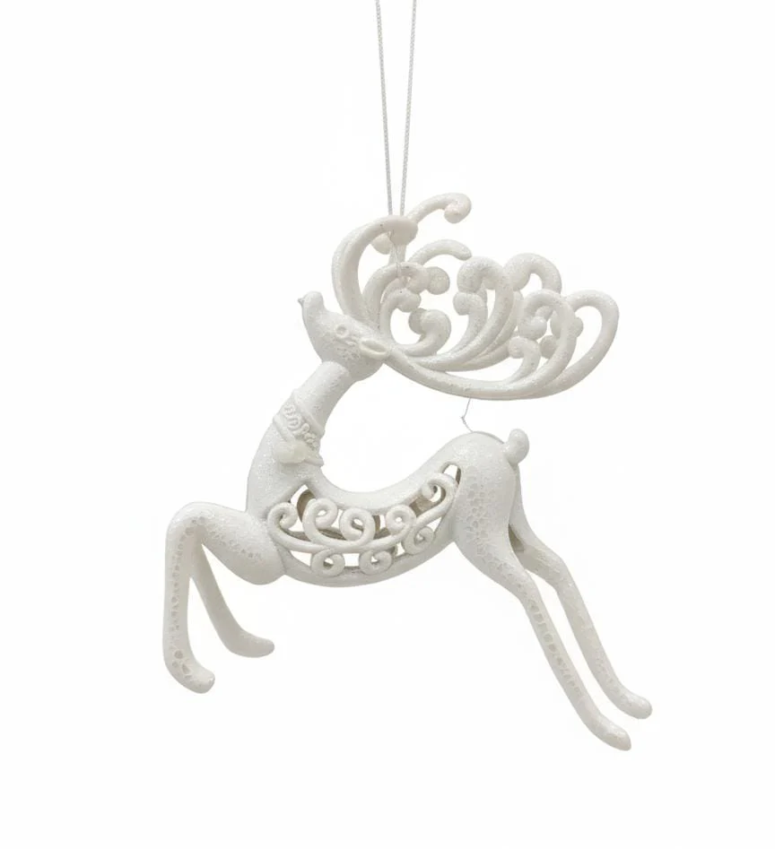 AKDC 15×19cm Hanging Deer Décor – Sparkling Glitter Christmas Ornament for Tree, Door & Holiday Decoration - Image 2