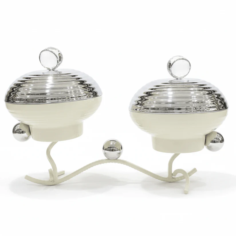 AKDC 2-Piece Candy Bowl Set with Stand – Elegant Serving Display for Desserts Snacks & Table Decoration – 25x14 cm