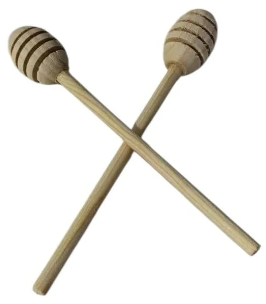 AKDC 2pcs Wooden Honey Dipper Set 13cm*1.5cm