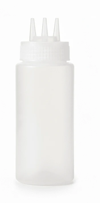 AKDC 3 Hole Ketchup Bottle, Squeeze Bottle 160oz, White