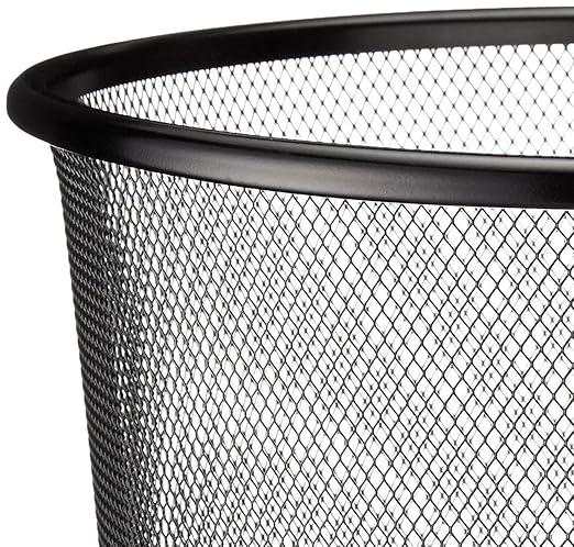 AKDC 3-Pack Round Black Color Metal Mesh Wastebasket Recycling Bin Waste Paper Basket Trash Cans for Kitchen, Bathroom, Bedroom, Office Dustbin Multipurpose (Round - Black) - Image 3