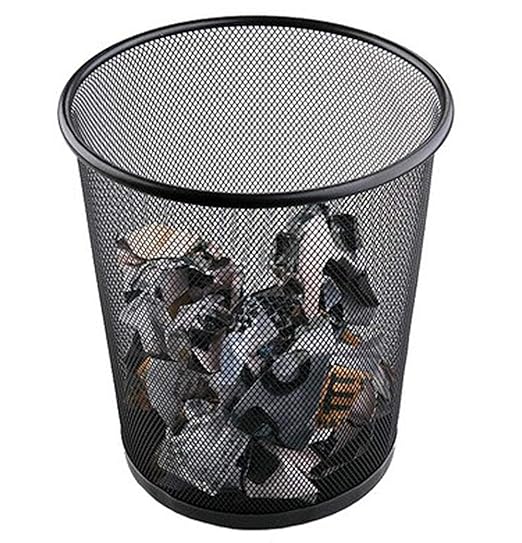 AKDC 3-Pack Round Black Color Metal Mesh Wastebasket Recycling Bin Waste Paper Basket Trash Cans for Kitchen, Bathroom, Bedroom, Office Dustbin Multipurpose (Round - Black) - Image 4