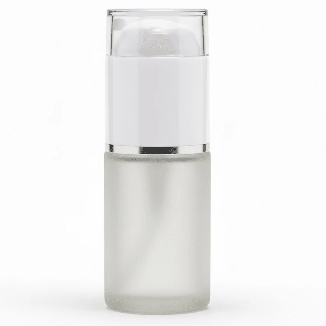 AKDC 30ml glass lotion bottle with white cap compact refillable cosmetic container skincare use
