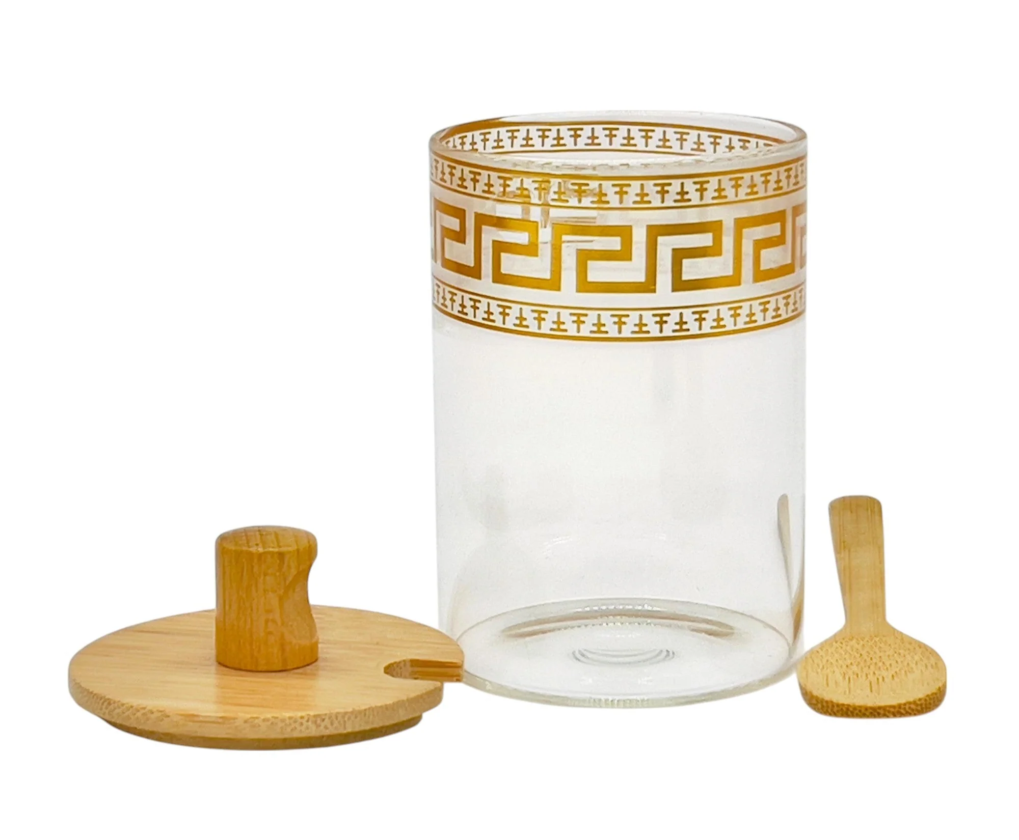 AKDC 3pcs Glass Jar with Bamboo Rack Set 400ml - Image 3