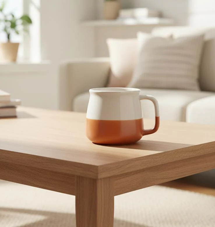 AKDC 400ml Dual-Tone Orange & Cream Ceramic Mug – Modern, Stylish, and Perfect for Warm Beverages