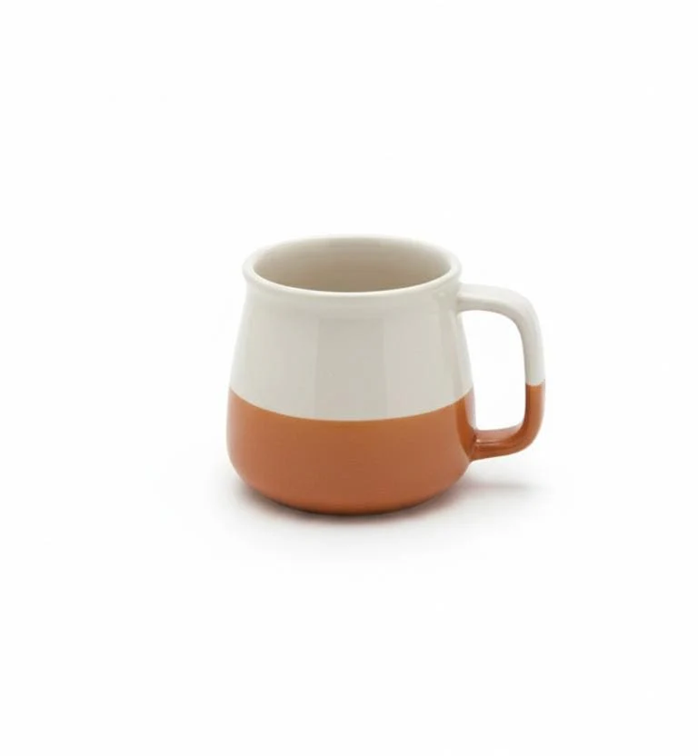 AKDC 400ml Dual-Tone Orange & Cream Ceramic Mug – Modern, Stylish, and Perfect for Warm Beverages - Image 2