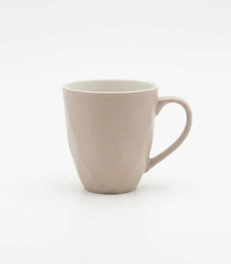 AKDC 400ml Light Baige Ceramic Mug with Dotted Design – Simple, Cute & Perfect for Any Occasion - Image 2