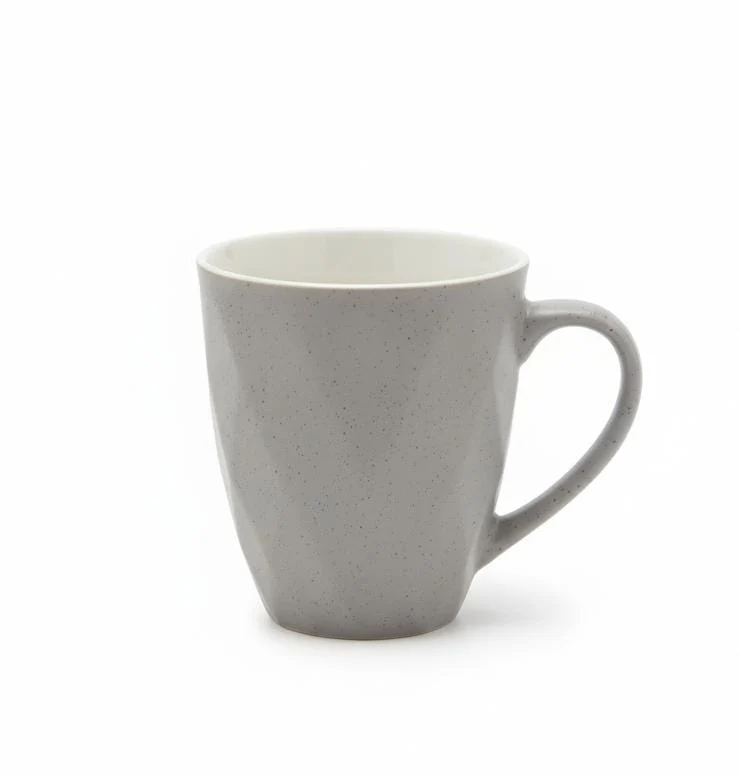 AKDC 400ml Light Gray Ceramic Mug with Dotted Design – Elegant, Subtle & Perfect for Gifting - Image 2