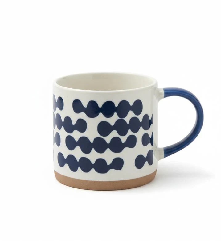 AKDC 400ml White Ceramic Mug with Blue Modern Pattern – Sleek, Artistic & Eye-Catching Design for Home or Office - Image 2